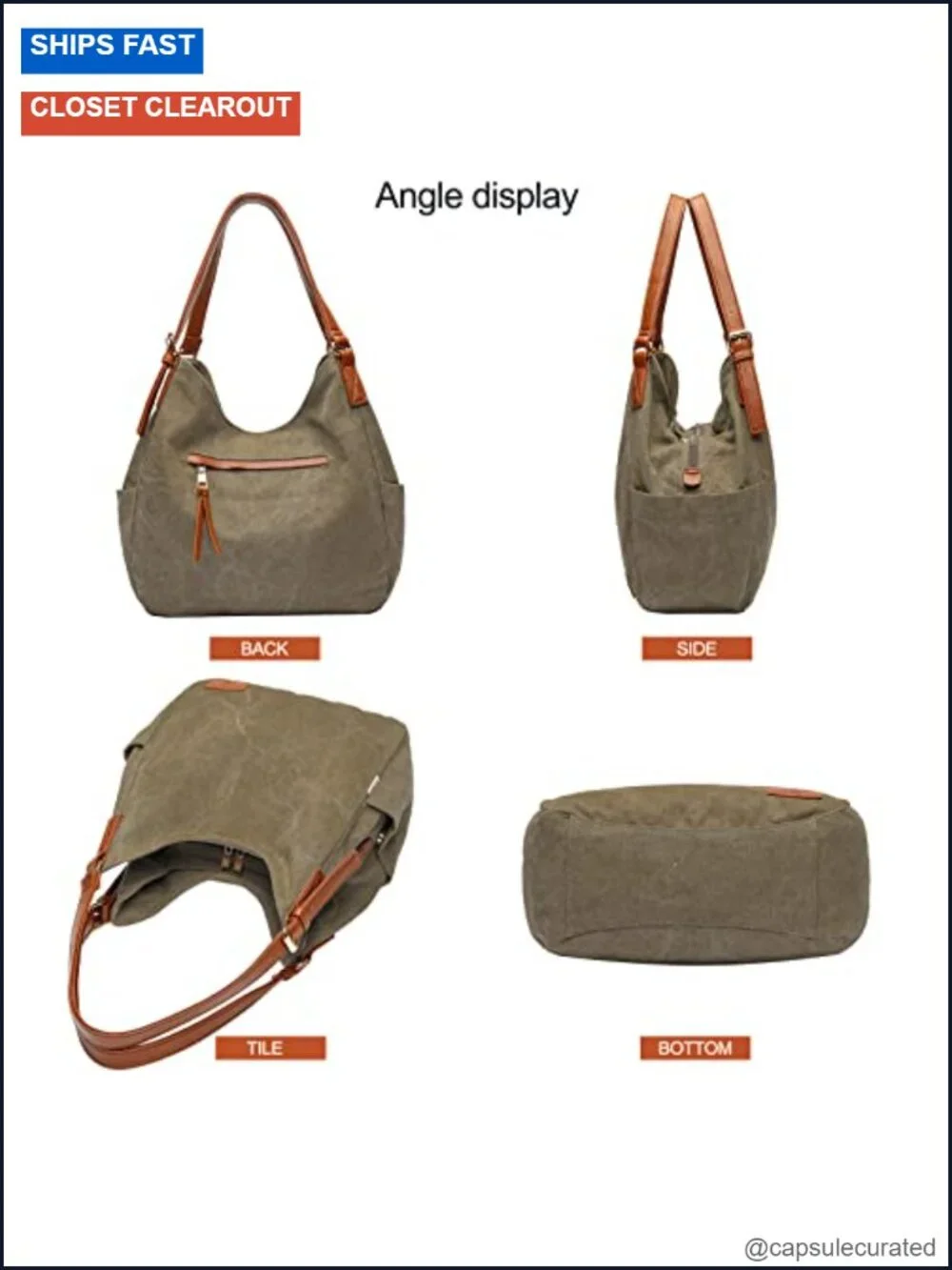 Women Canvas Hobo Purse Multi Pocket Tote Shopper Shoulder Bag Embroidery Ethnic